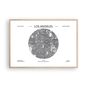 Affiche dans un chêne clair - Poster - Anatomie de Los Angeles - 100x70 cm