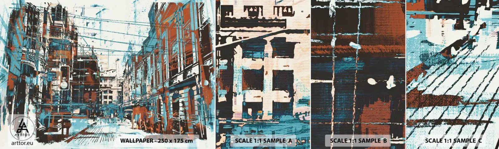 Échantillon De Papier Peint Standard Eco - Un sentier de ville usé - Ville, Architecture, Morceau - 100x30 cm