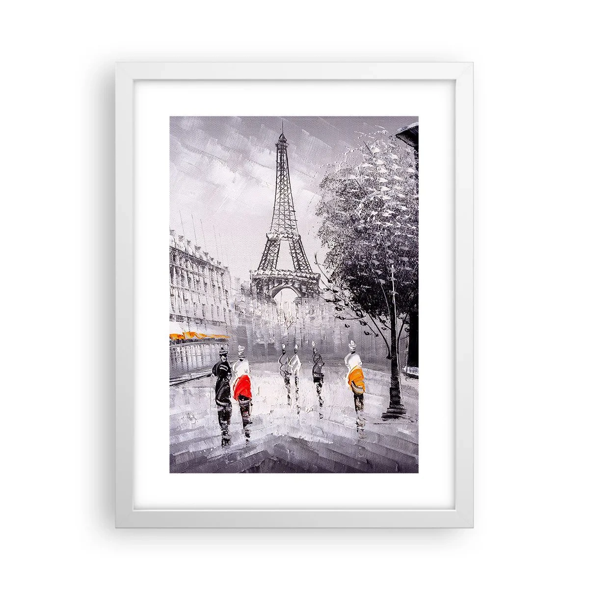 Affiche dans un cadre blanc - Poster - Balade parisienne - 30x40 cm