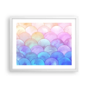 Affiche dans un cadre blanc - Poster - Écailles de perles - 50x40 cm
