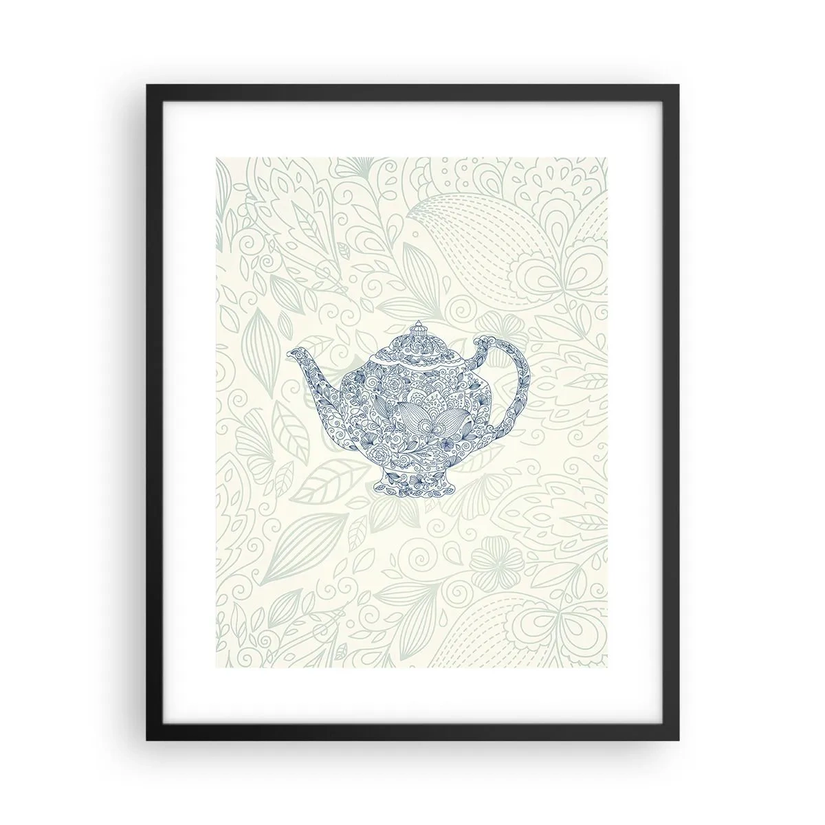 Affiche dans un cadre noir - Poster - Le charme du thé - 40x50 cm