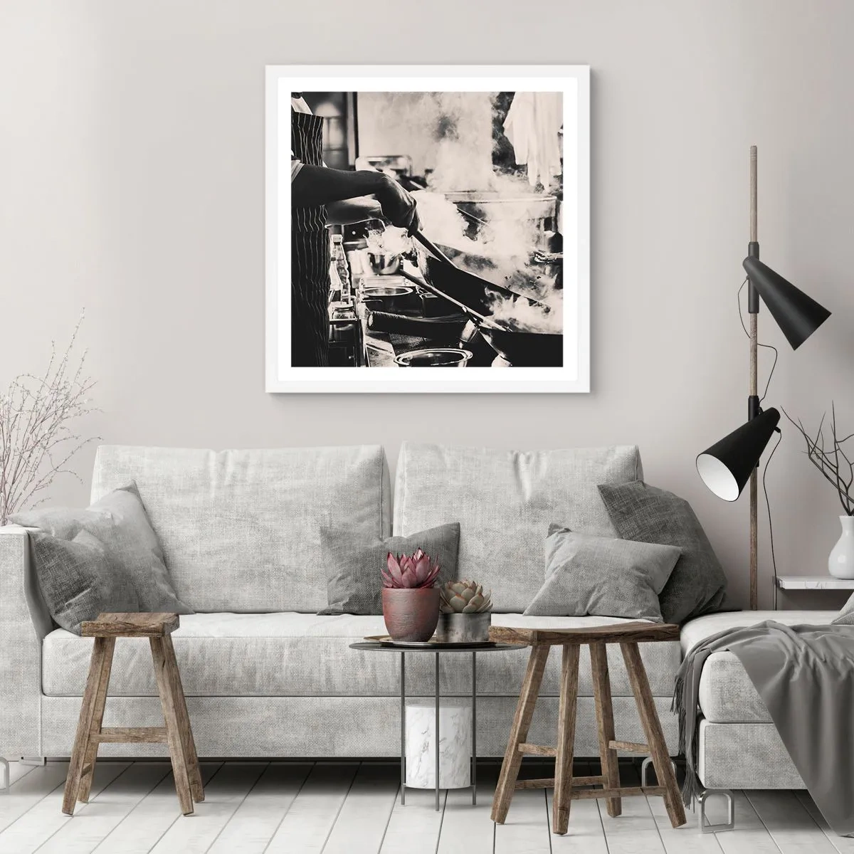 Affiche dans un cadre blanc - Poster - Alchimie des saveurs - 50x50 cm