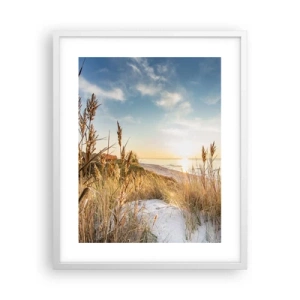 Affiche dans un cadre blanc - Poster - Plage du nord - 40x50 cm
