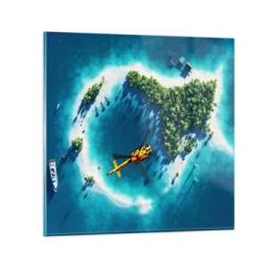 Impression sur verre - Image sur verre - Achetez-vous une île - 60x60 cm