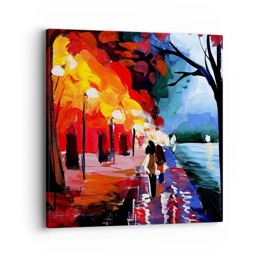 Impression sur toile - Image sur toile - Automne flamboyant dans le parc - 40x40 cm