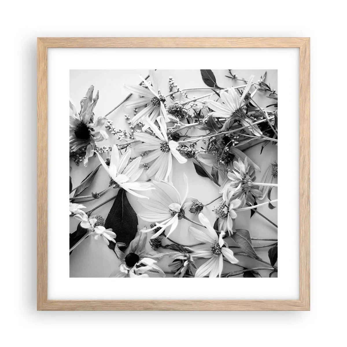 Affiche dans un chêne clair - Poster - Non-un bouquet de fleurs - 40x40 cm