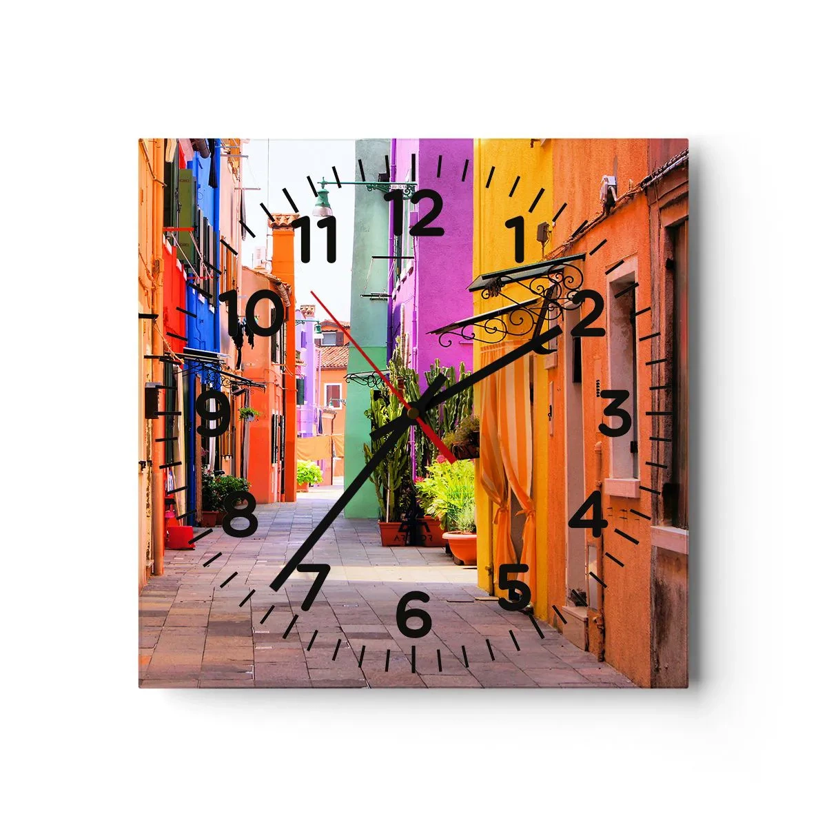 Horloge murale - Pendule murale - Allée arc-en-ciel - 30x30 cm