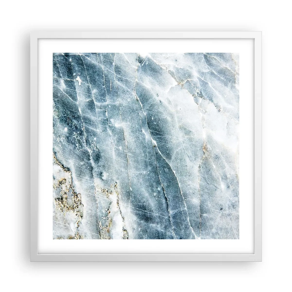 Affiche dans un cadre blanc - Poster - Monde de glace - 50x50 cm