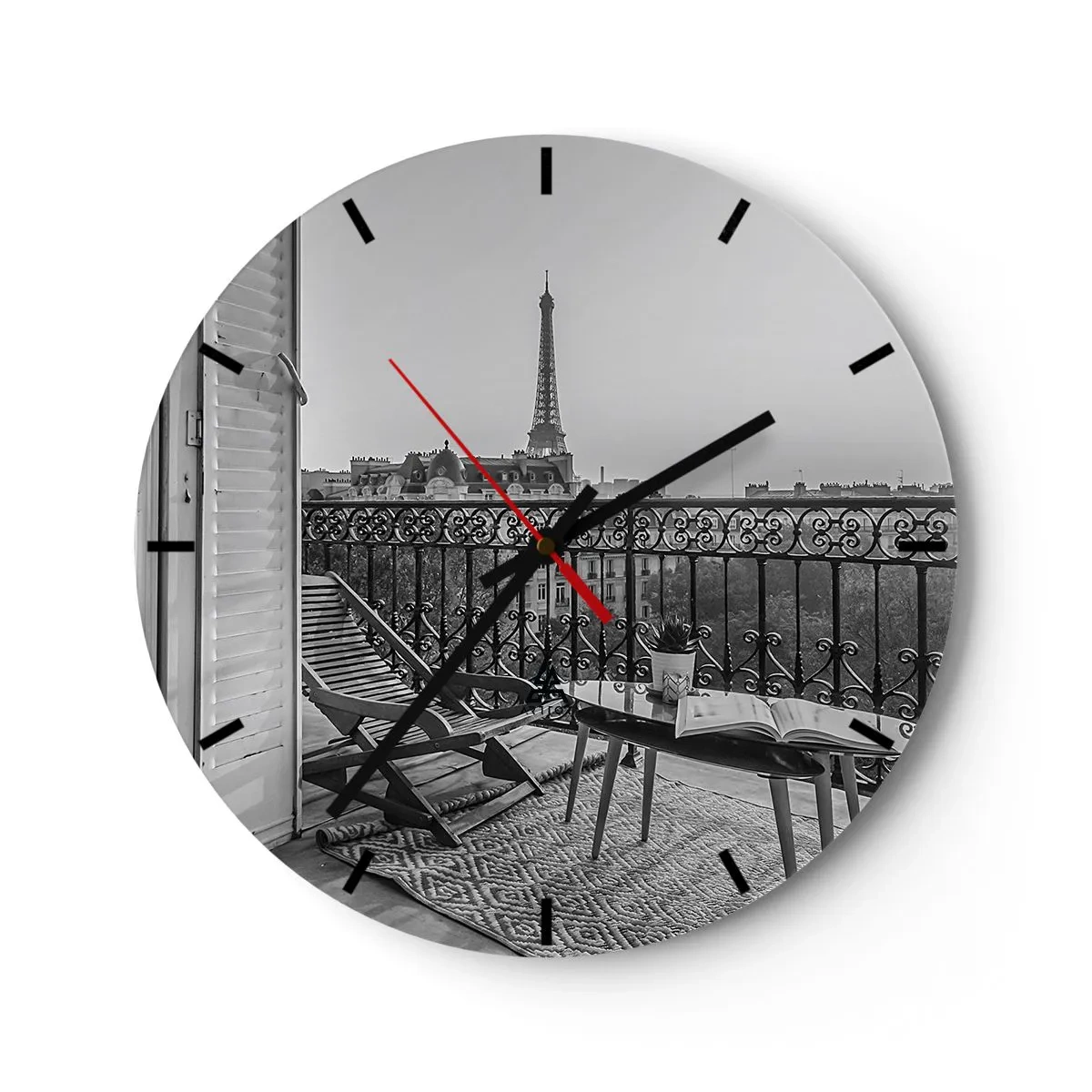 Horloge murale - Pendule murale - Après-midi parisien - 40x40 cm