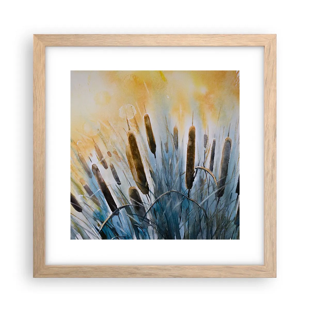 Affiche dans un chêne clair - Poster - Fraicheur de l'eau, chaleur du soleil - 30x30 cm