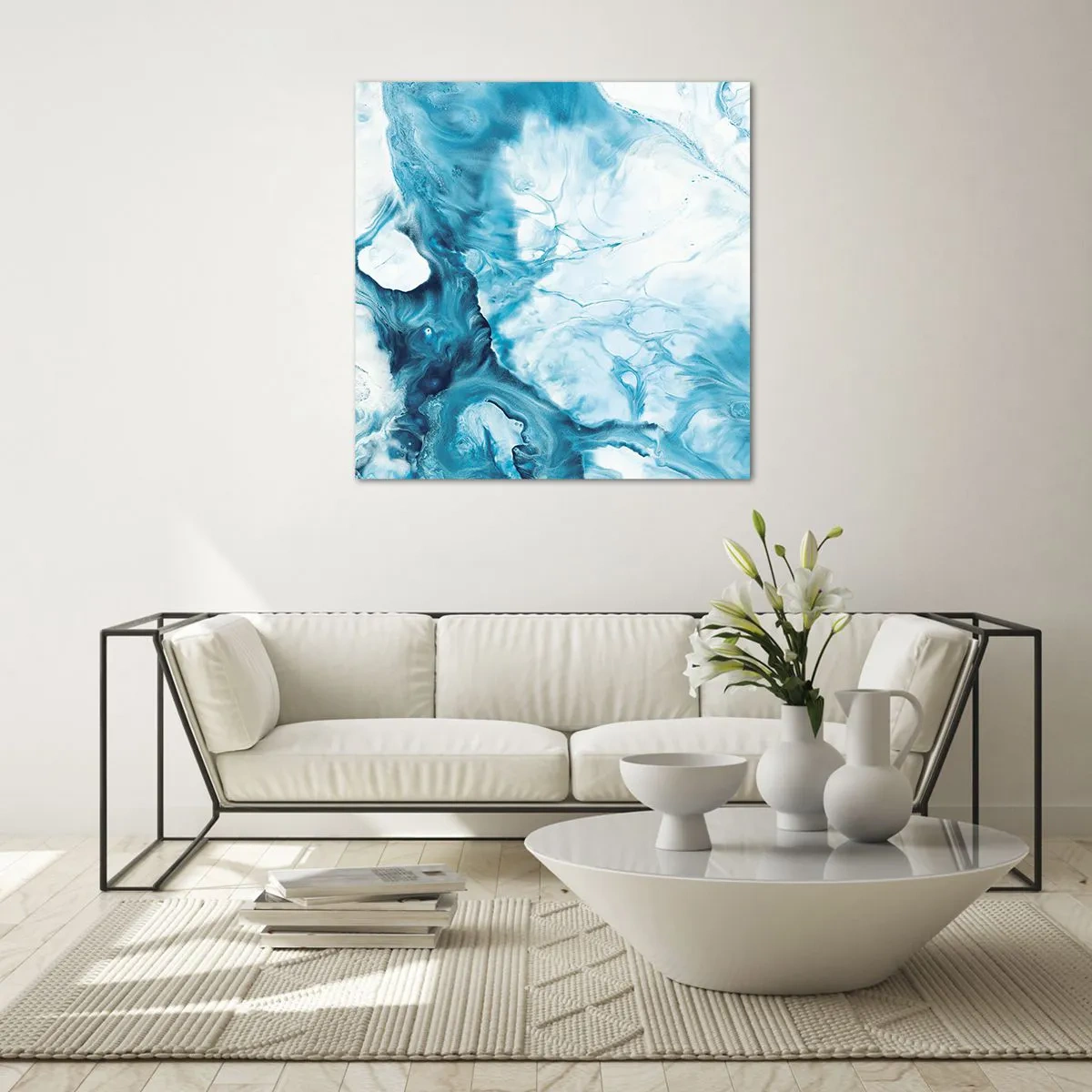 Impression sur verre - Image sur verre - Concert de bleu - 70x70 cm