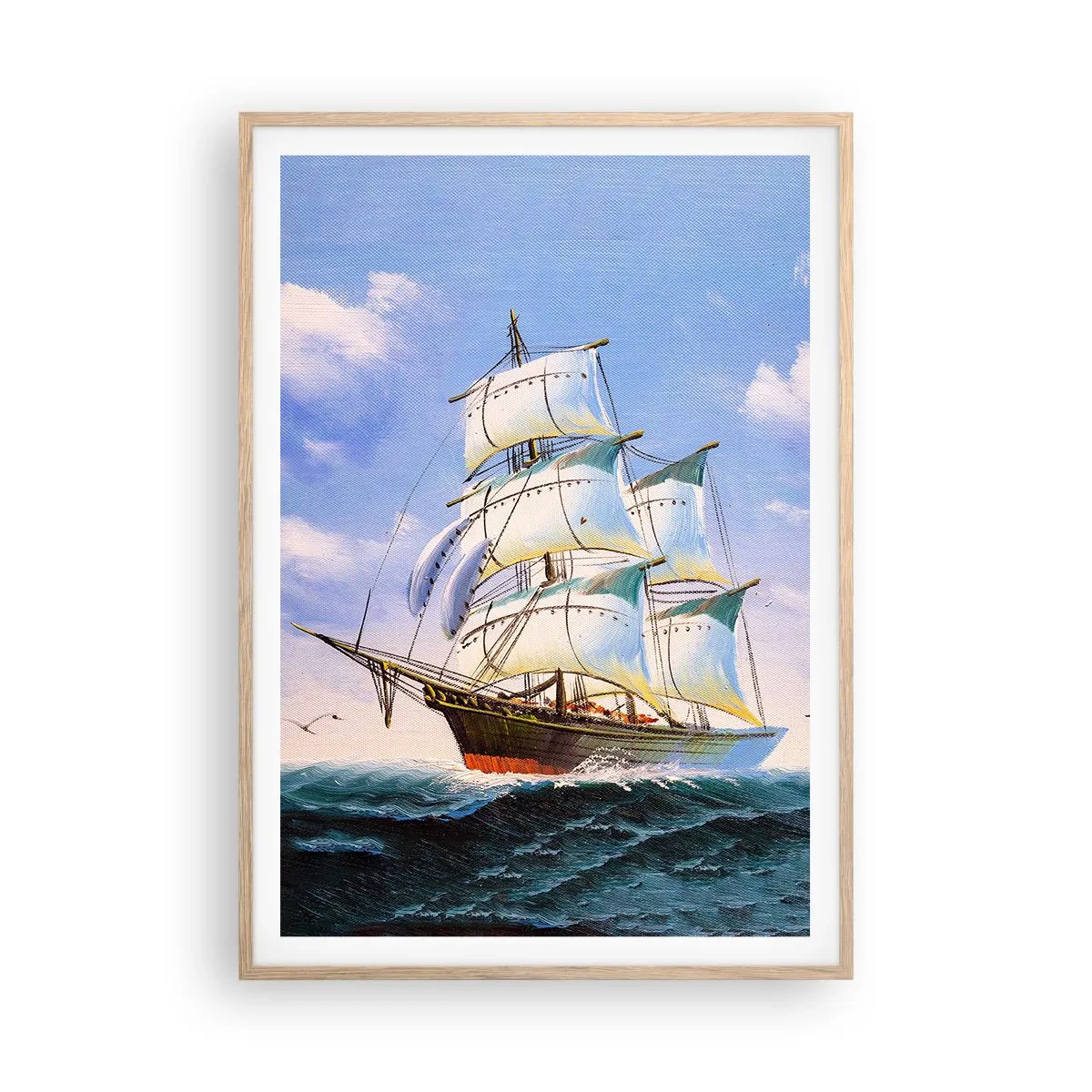 Affiche dans un chêne clair - Poster - Fièrement avec le vent - 70x100 cm