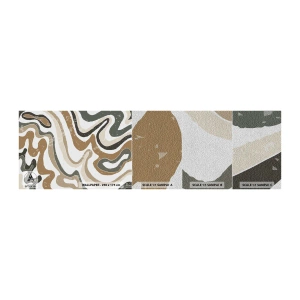 Échantillon de Papier Peint Premium Sand - Méandres de couleurs de la terre - Abstraction, Morceau, Bohème - 100x30 cm