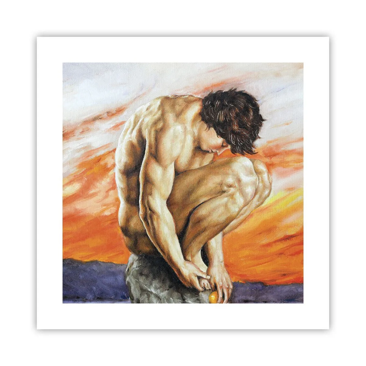 Affiche - Poster - Plongé dans ses pensées - 40x40 cm