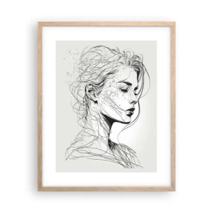 Affiche dans un chêne clair - Poster - Portrait en pensée - 40x50 cm