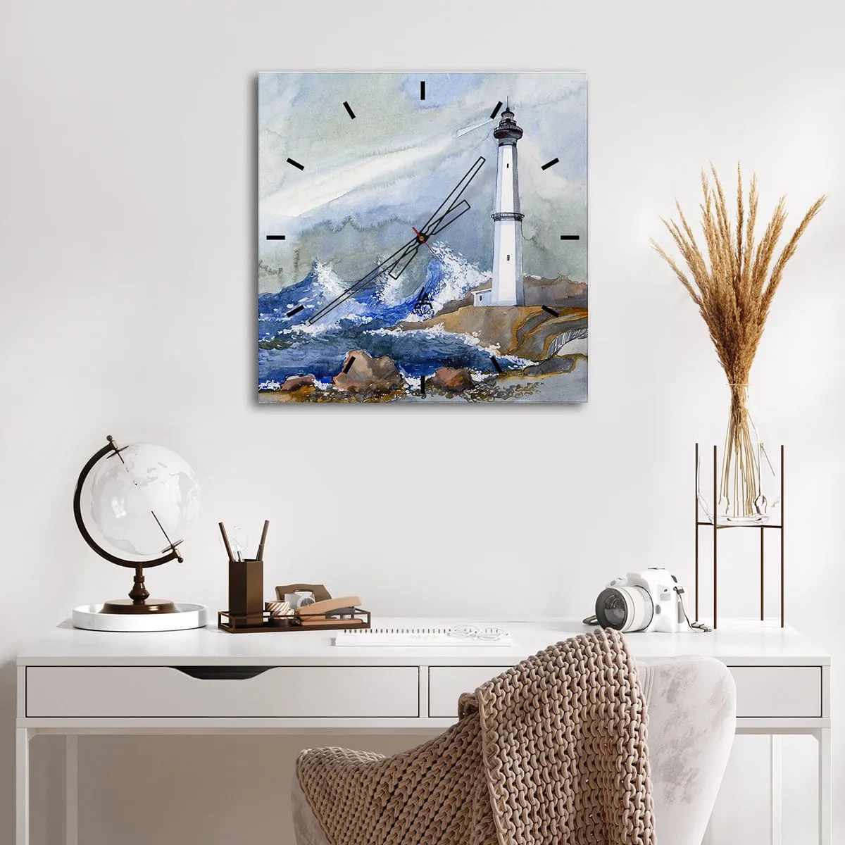 Horloge murale - Pendule murale - Contre l'obscurité et la tempête - 40x40 cm