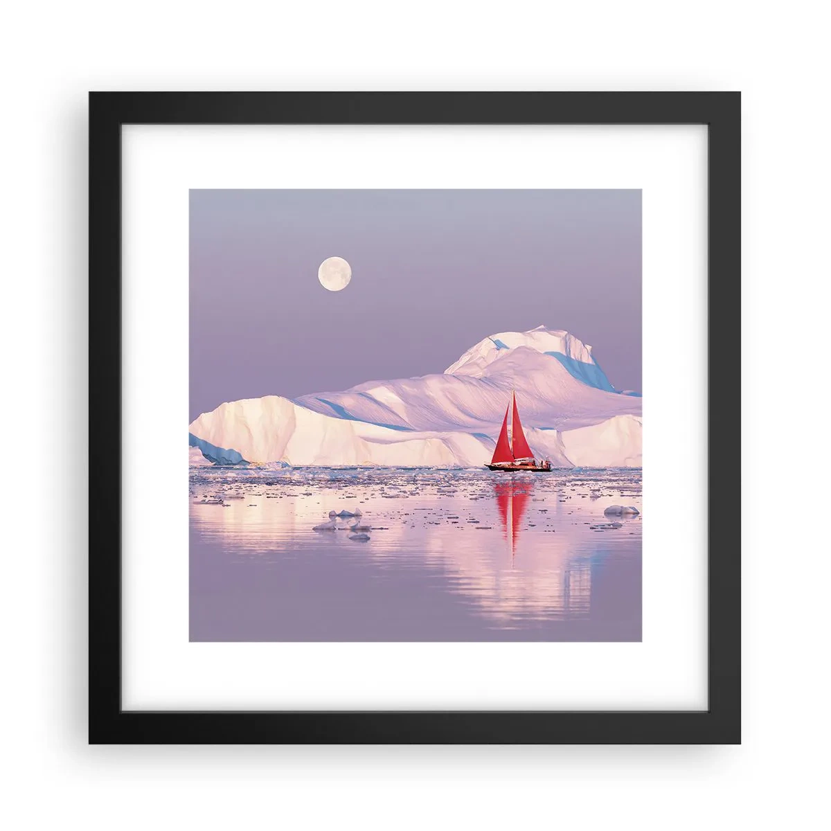 Affiche dans un cadre noir - Poster - La chaleur de la voile, le froid de la glace - 30x30 cm