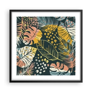 Affiche dans un cadre noir - Poster - Fantaisie feuillue - 50x50 cm