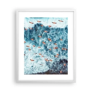 Affiche dans un cadre blanc - Poster - Défilé du bord de mer - 40x50 cm