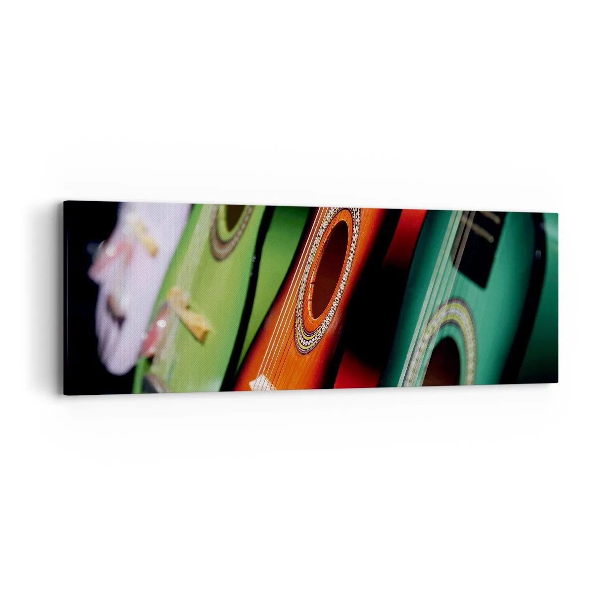 Impression sur toile - Image sur toile - La guitare a plusieurs couleurs - 90x30 cm