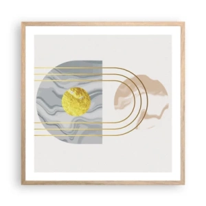 Affiche dans un chêne clair - Poster - Clareté et brillance - 60x60 cm