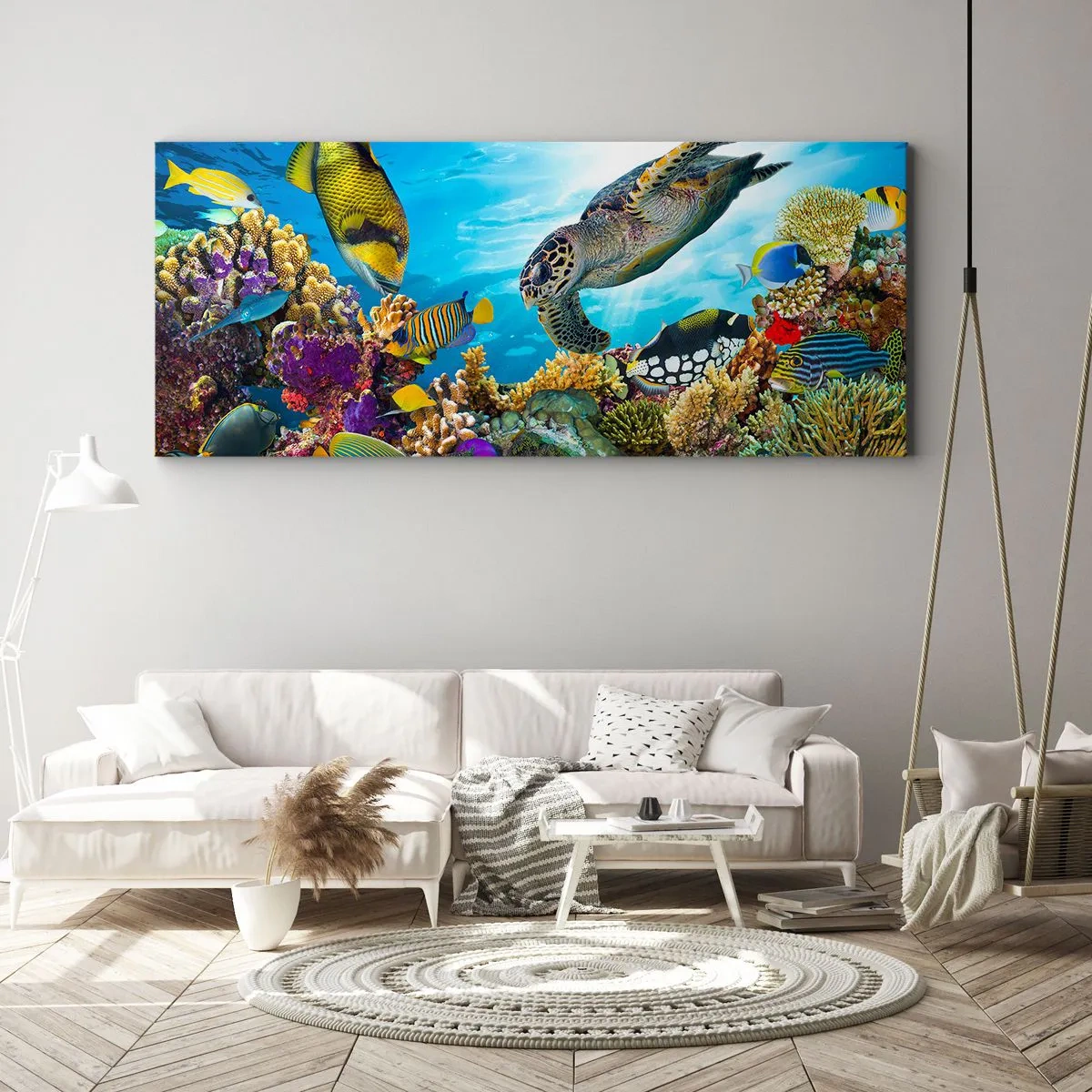 Impression sur toile - Image sur toile - Promenade de corail - 90x30 cm