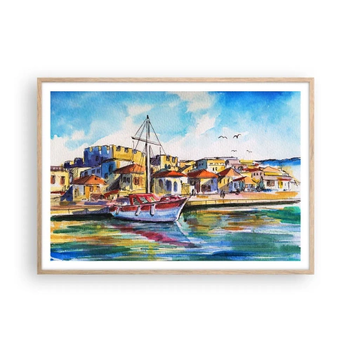 Affiche dans un chêne clair - Poster - Après-midi arc-en-ciel - 100x70 cm