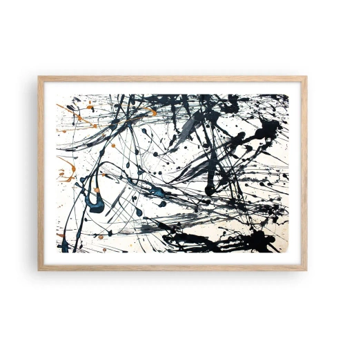 Affiche dans un chêne clair - Poster - Abstraction expressionniste - 70x50 cm