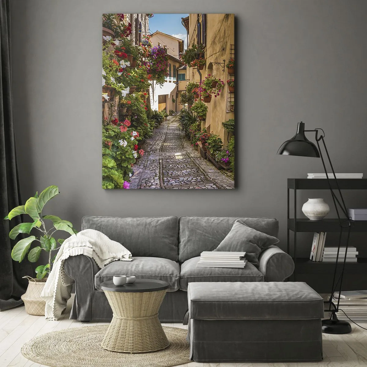 Impression sur toile - Image sur toile - Ruelle italienne - 55x100 cm