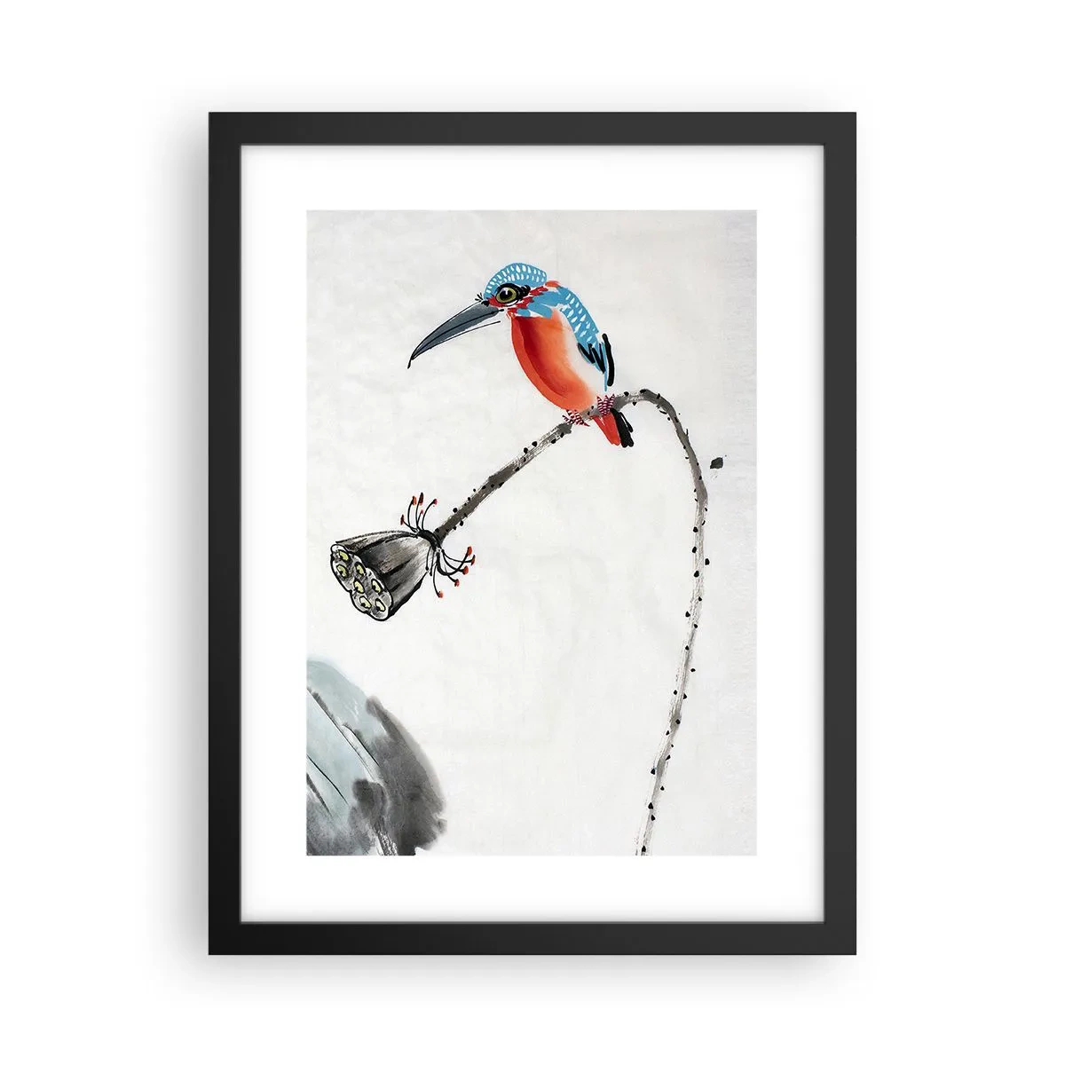 Affiche dans un cadre noir - Poster - La vie du champ - 30x40 cm