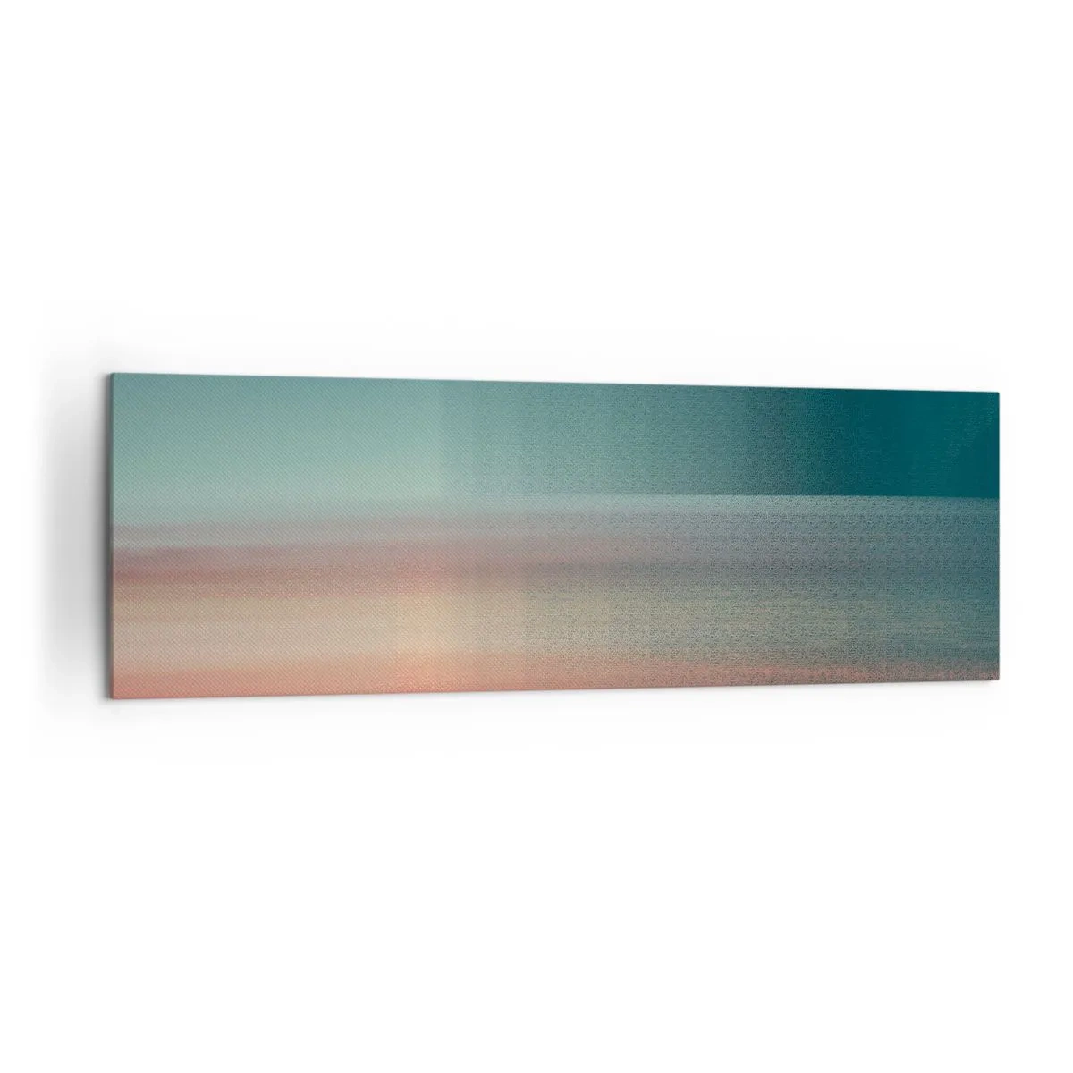 Impression sur toile - Image sur toile - Un coucher de soleil aux tons pastel sur un horizon calme - 160x50cm - Résumé : vagues de lumière - Décoration murale moderne pour le salon et la chambre ARTTOR