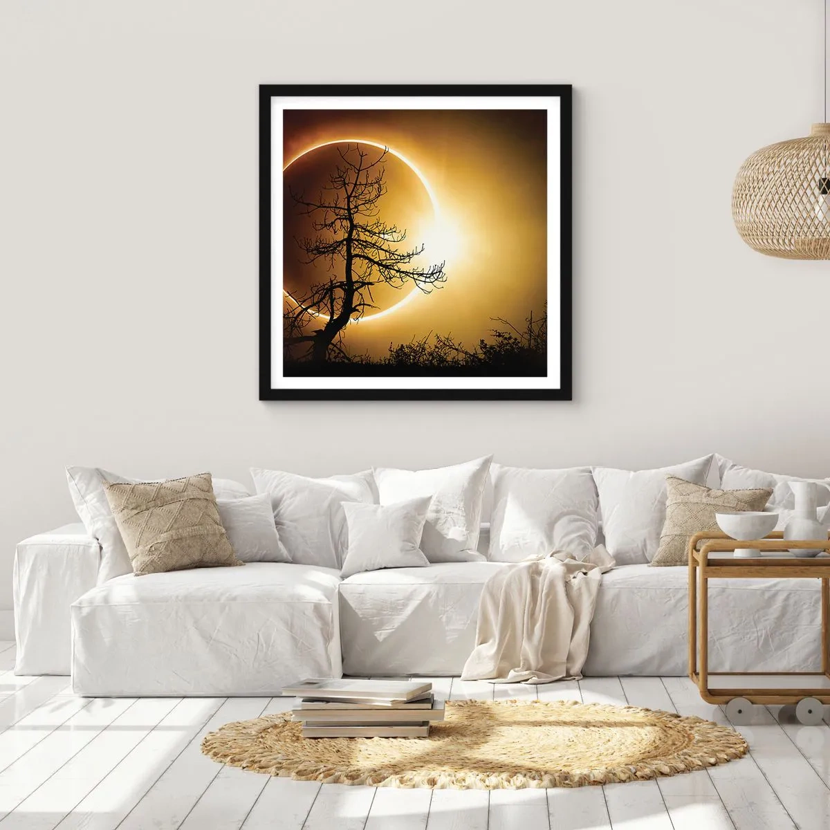 Affiche dans un cadre noir - Poster - Éclipse totale - 30x30 cm