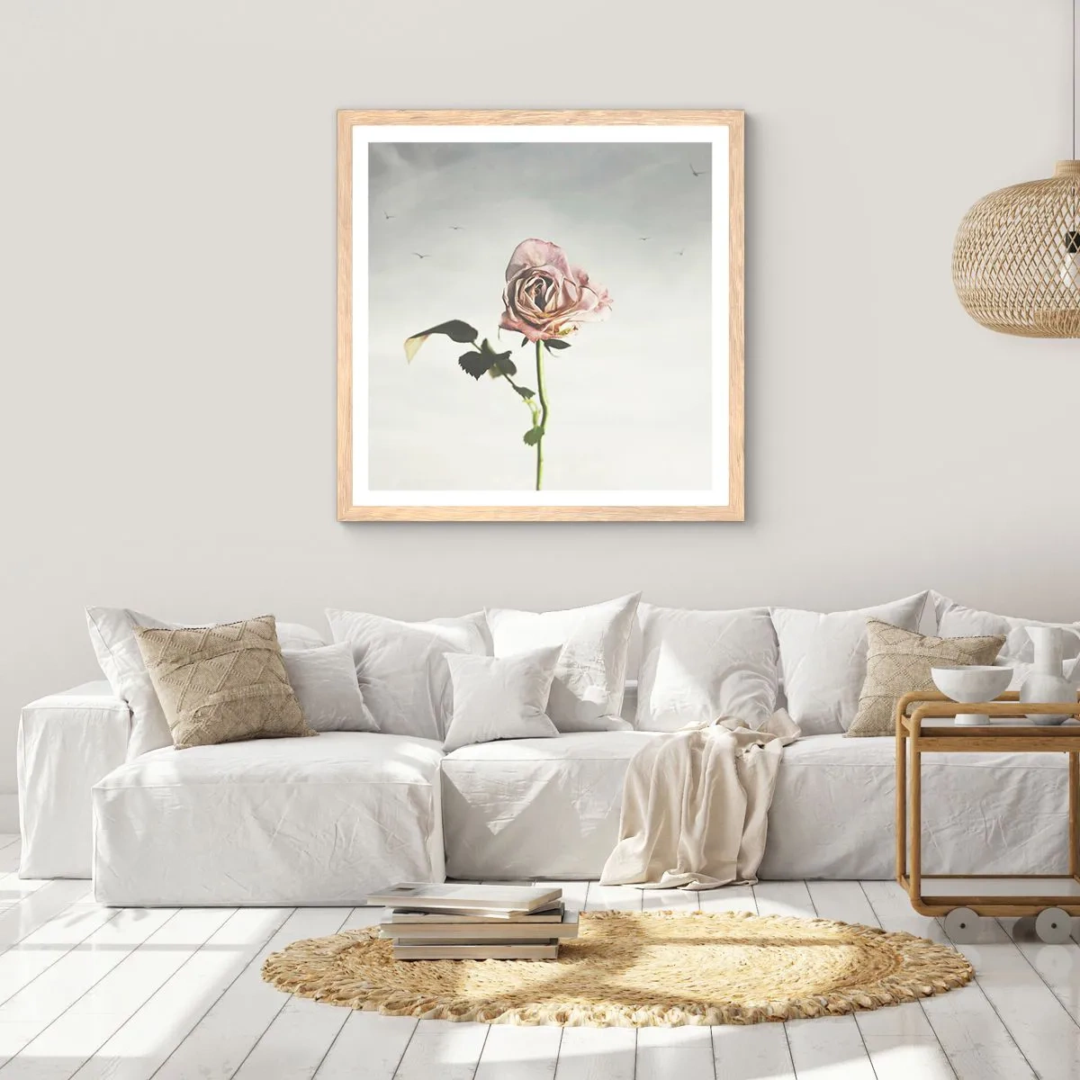 Affiche dans un chêne clair - Poster - Bonjour de printemps - 50x50 cm