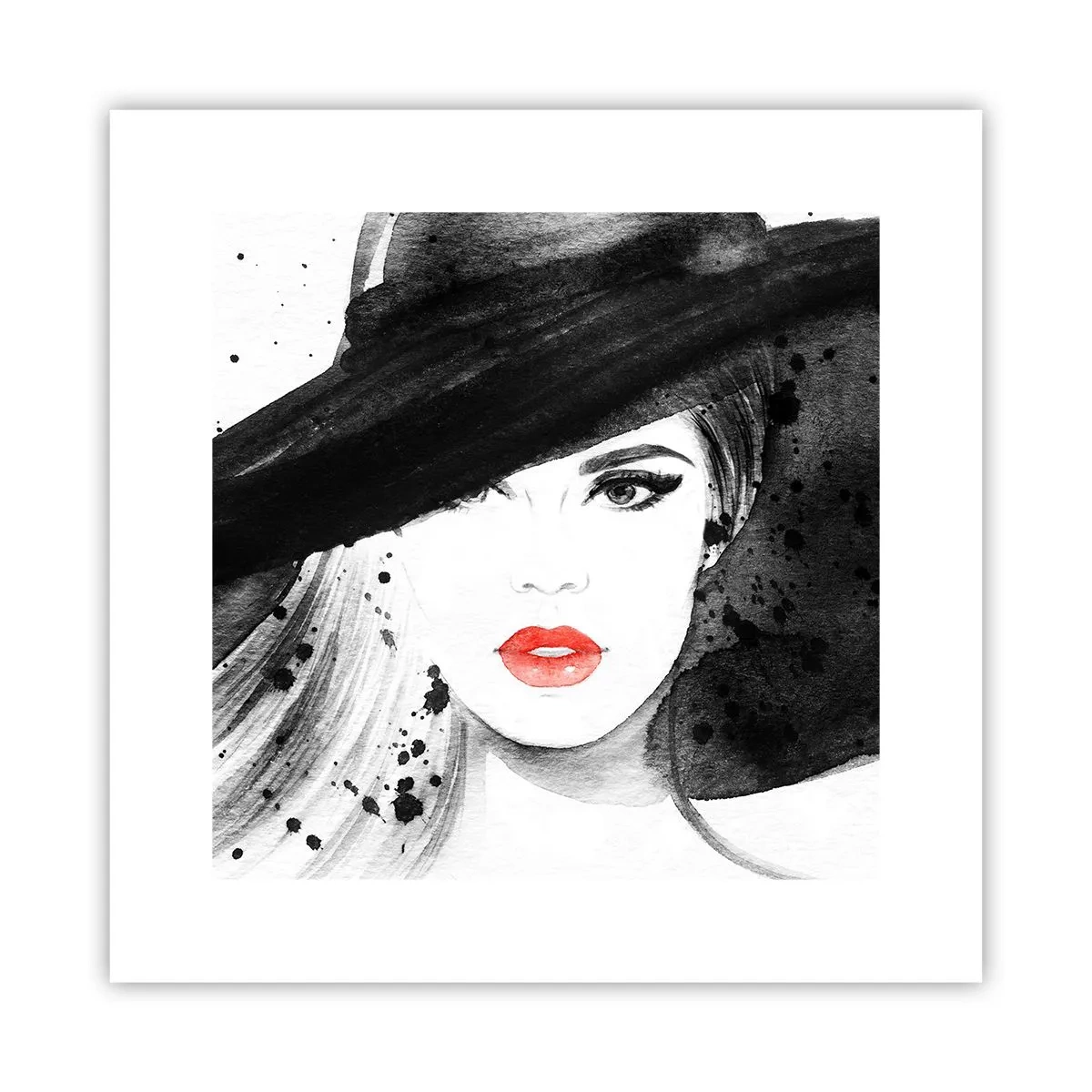 Affiche - Poster - Dame en noir - 30x30 cm