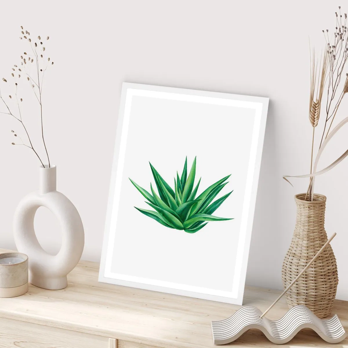 Affiche dans un cadre blanc - Poster - Vert – force – vie - 50x70 cm