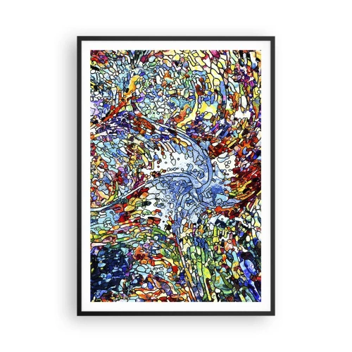 Affiche dans un cadre noir - Poster - Goutte de vitrail - 70x100 cm