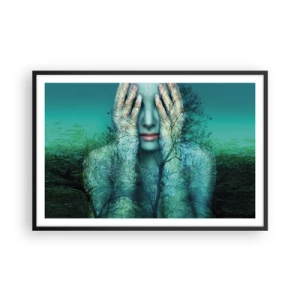 Affiche dans un cadre noir - Poster - immergé dans l'azur - 91x61 cm