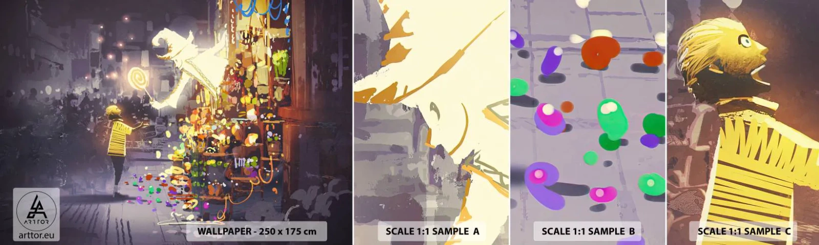 Échantillon De Papier Peint Standard Eco - La magie existe - Abstraction, Fantaisie, Pour les enfants - 100x30 cm