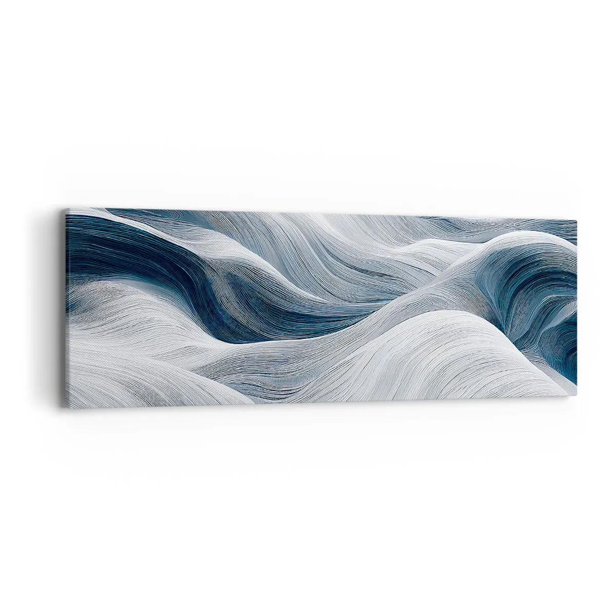Impression sur toile - Image sur toile - Vagues blanches et bleues - 90x30 cm