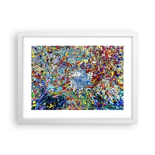 Affiche dans un cadre blanc - Poster - Goutte de vitrail - 40x30 cm