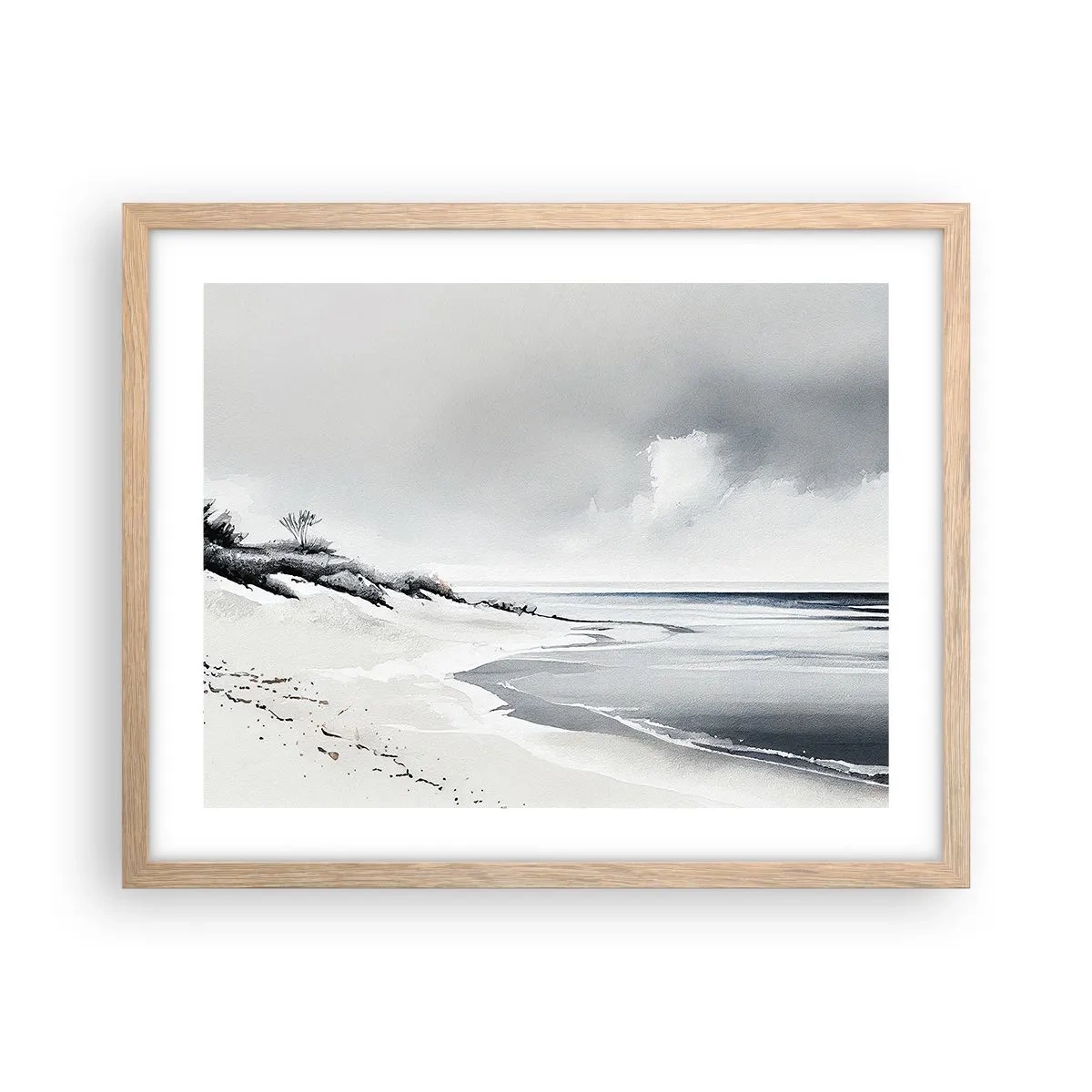 Affiche dans un chêne clair - Poster - Ensemble depuis toujours - 50x40 cm