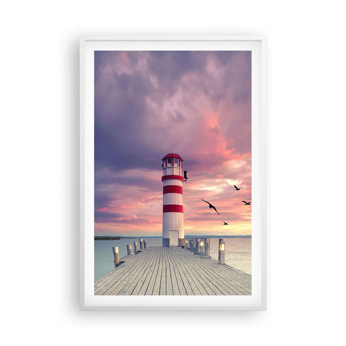 Affiche dans un cadre blanc - Poster - C'est l'heure d'aller au port - 61x91 cm