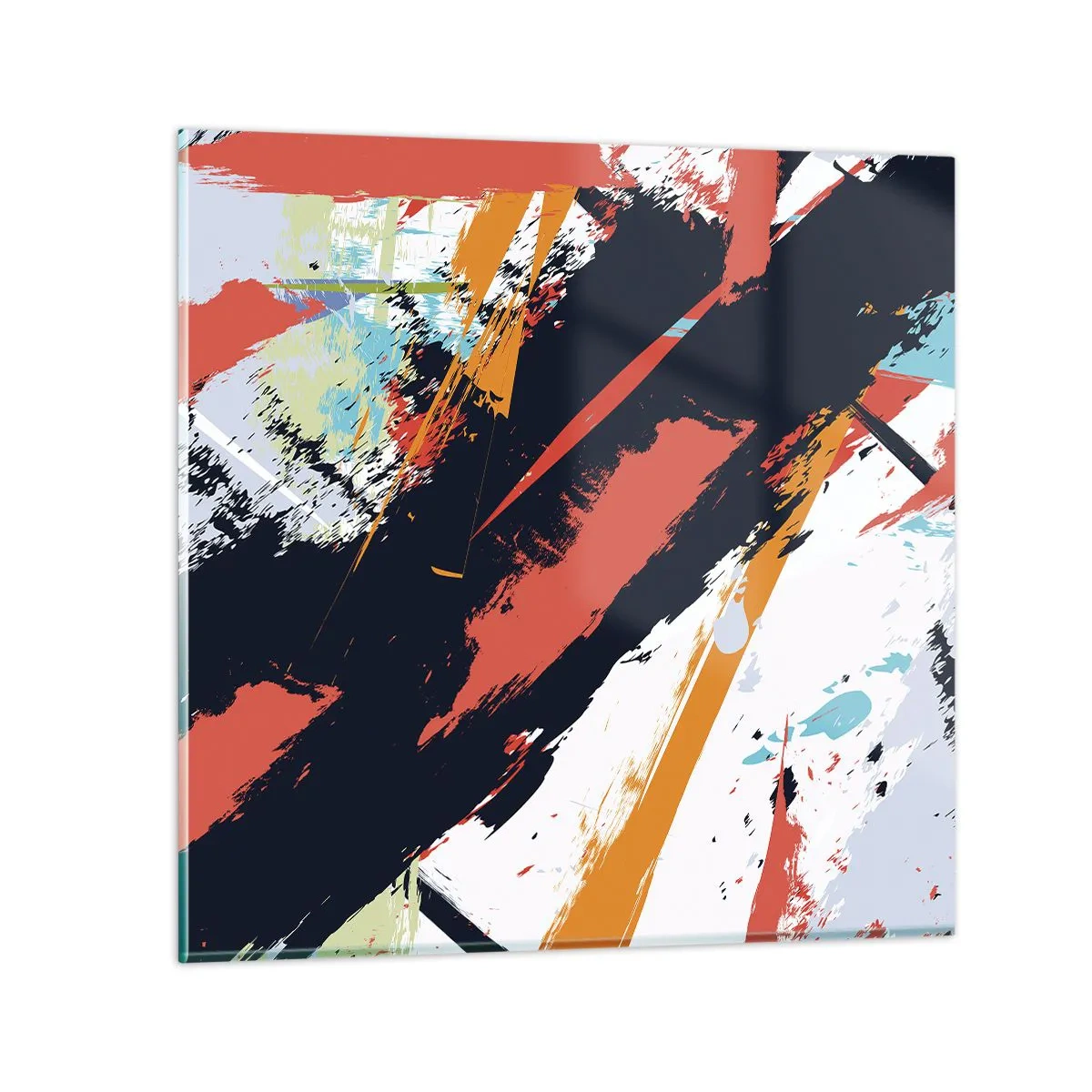 Impression sur verre - Image sur verre - Composition dynamique - 40x40 cm