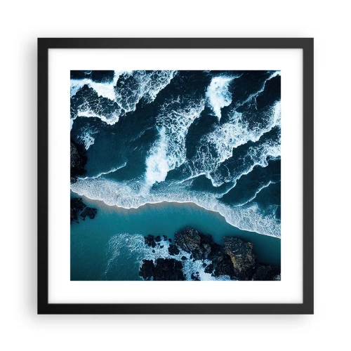 Affiche dans un cadre noir - Poster - Enveloppé par les vagues - 40x40 cm