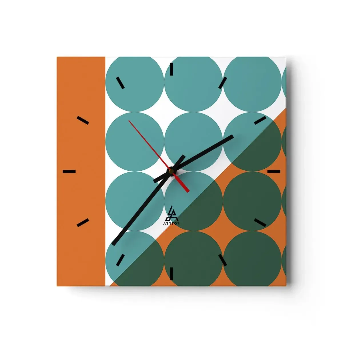 Horloge murale - Pendule murale - En haut et en diagonale - 40x40 cm