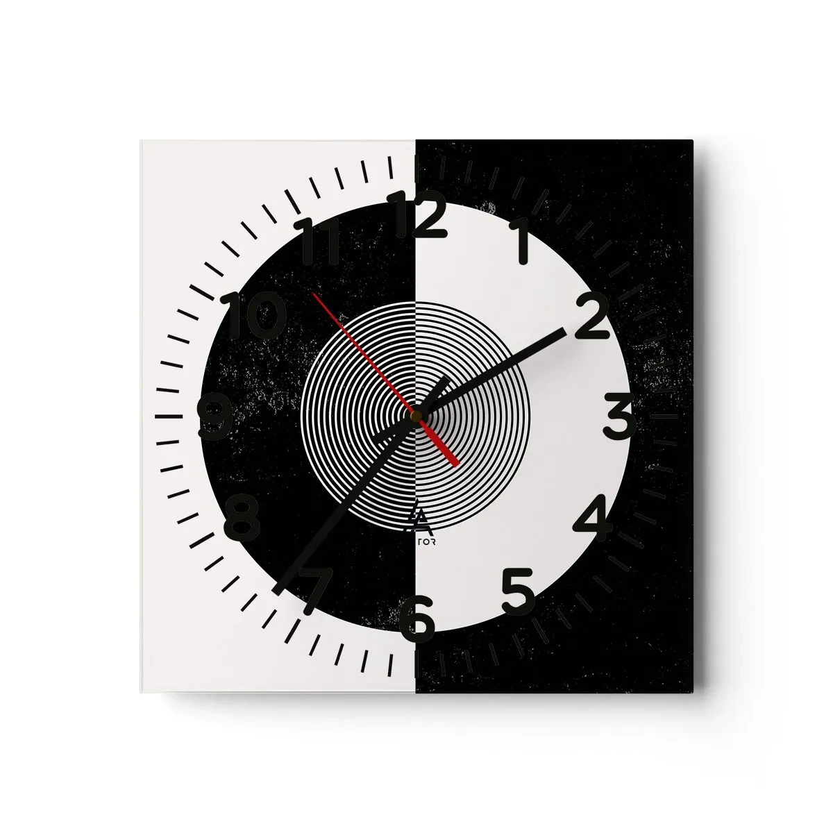 Horloge murale - Pendule murale - Harmonie de noir et blanc - 40x40 cm