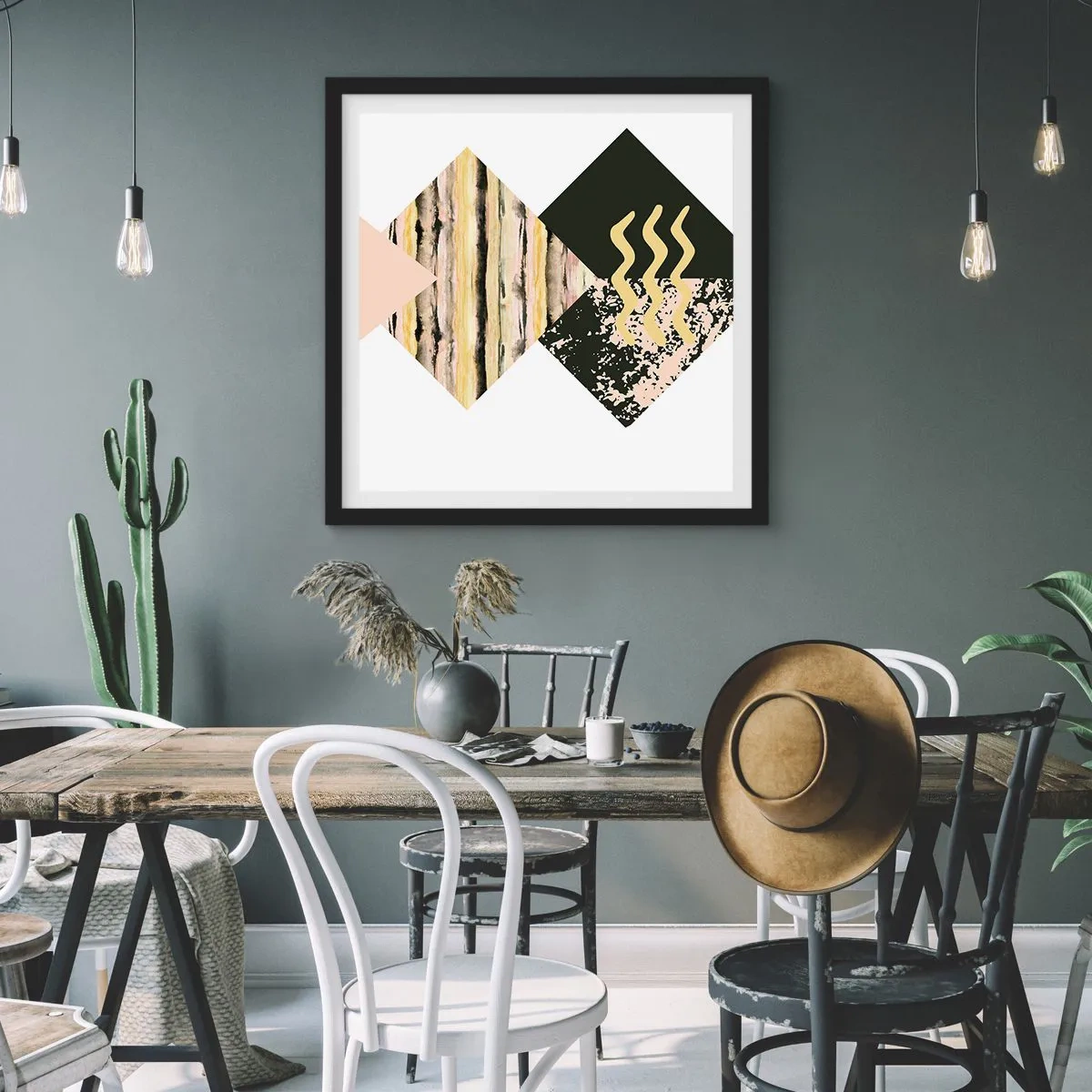 Affiche dans un cadre noir - Poster - Pas si simple - 40x40 cm