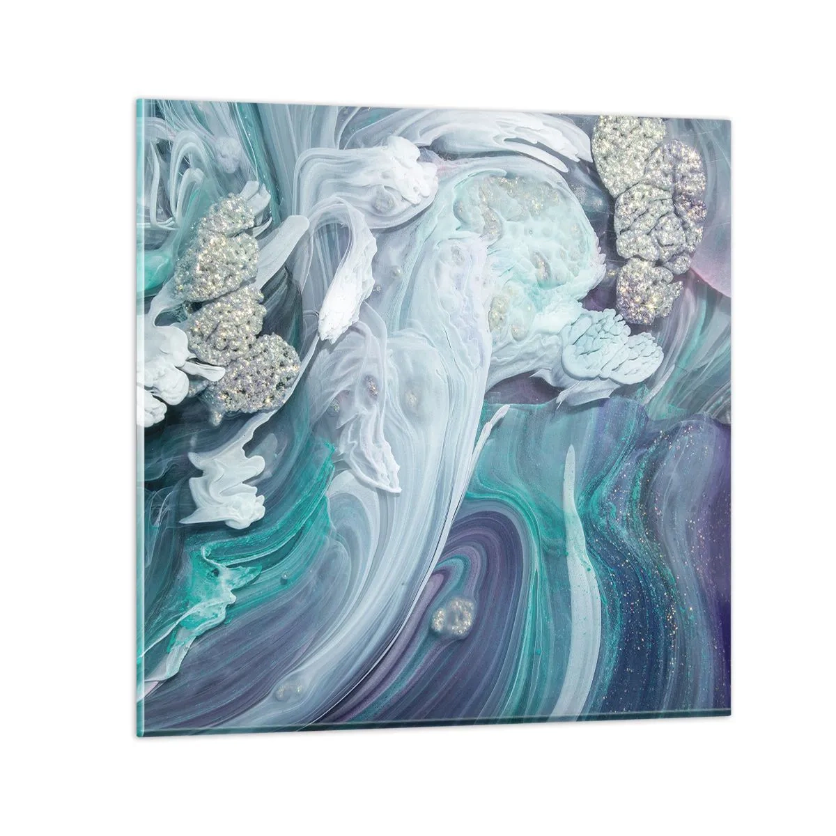 Impression sur verre - Image sur verre - Courants bleus - 60x60 cm