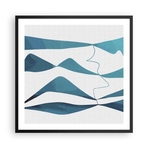 Affiche dans un cadre noir - Poster - Abstraction : composé turquoise - 60x60 cm