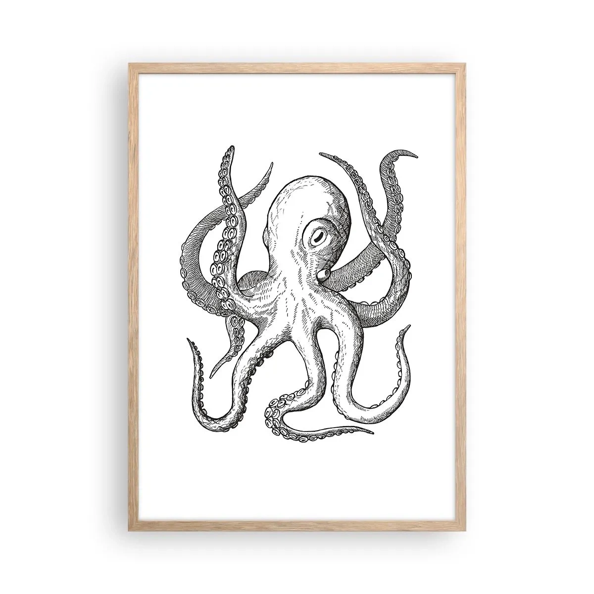 Affiche dans un chêne clair - Poster - Dansant avec les vagues - 50x70 cm